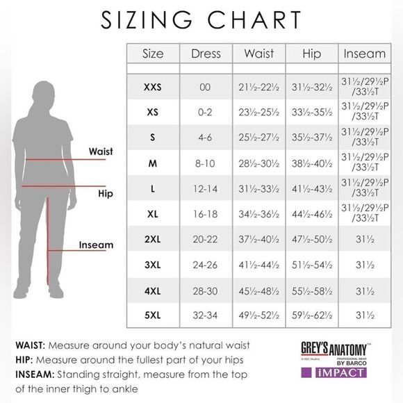 BARCO Grey's Anatomy Impact GIP554 Women's Lively Scrub Pant Wine XSP size XLT - Picture 6 of 10